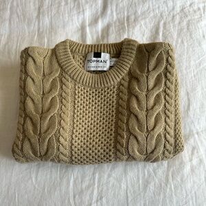 Topman Tan Cable Knit Sweater